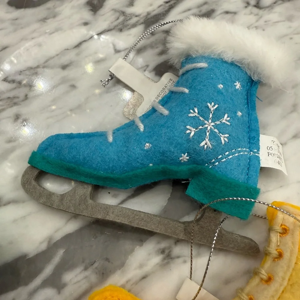 NWT Handcrafted Felt Ornament Set - Shoes, Ice skates, Sneakers, Boots - Picture 3 of 5